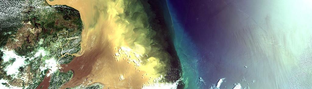 Foz do rio amazonas no oceano atlantico